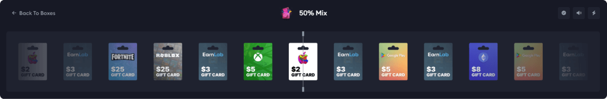 EarnLab - Opening a "50% Mix" Box