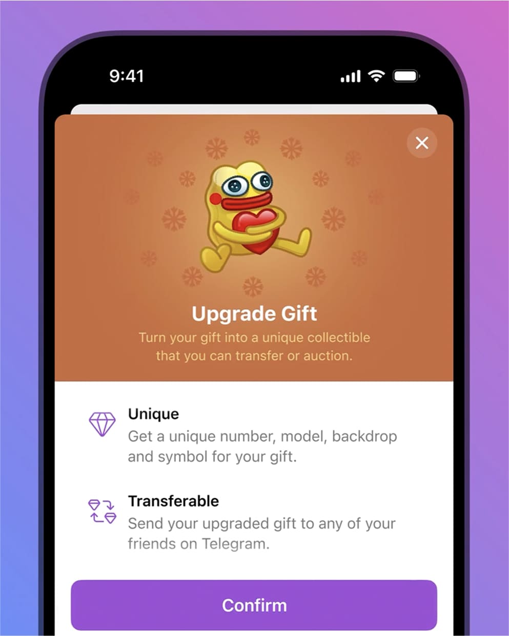 Telegram Tradable Gifts - Pepe Upgrade