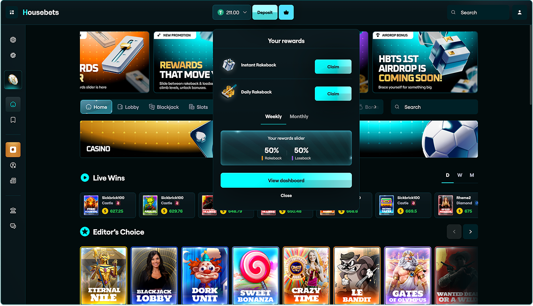 Housebets - Homepage View