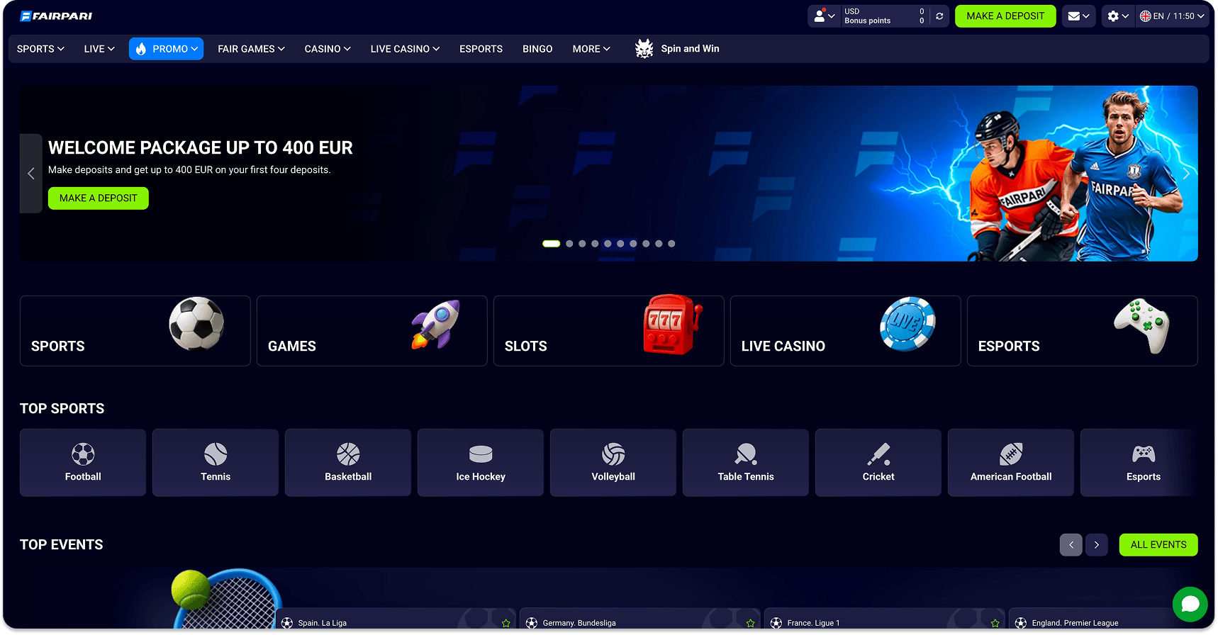 FairPari - Homepage View