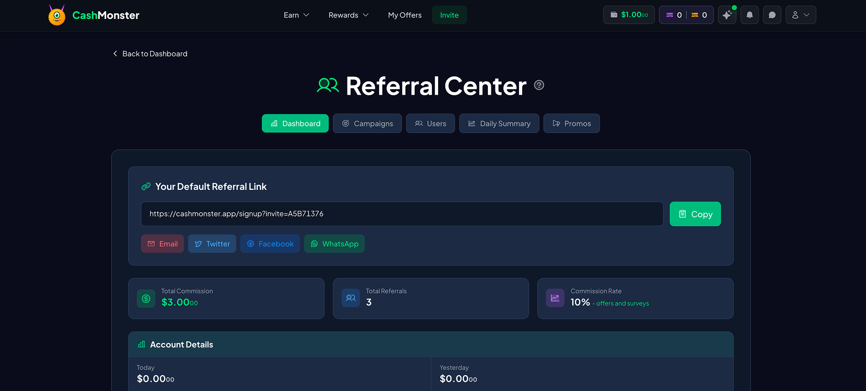 CashMonster Referral Center