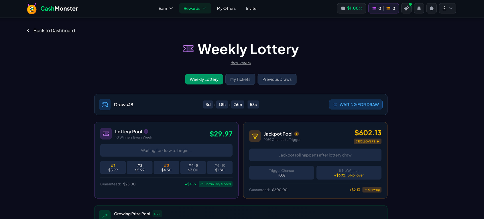 CashMonster Lottery and Jackpot