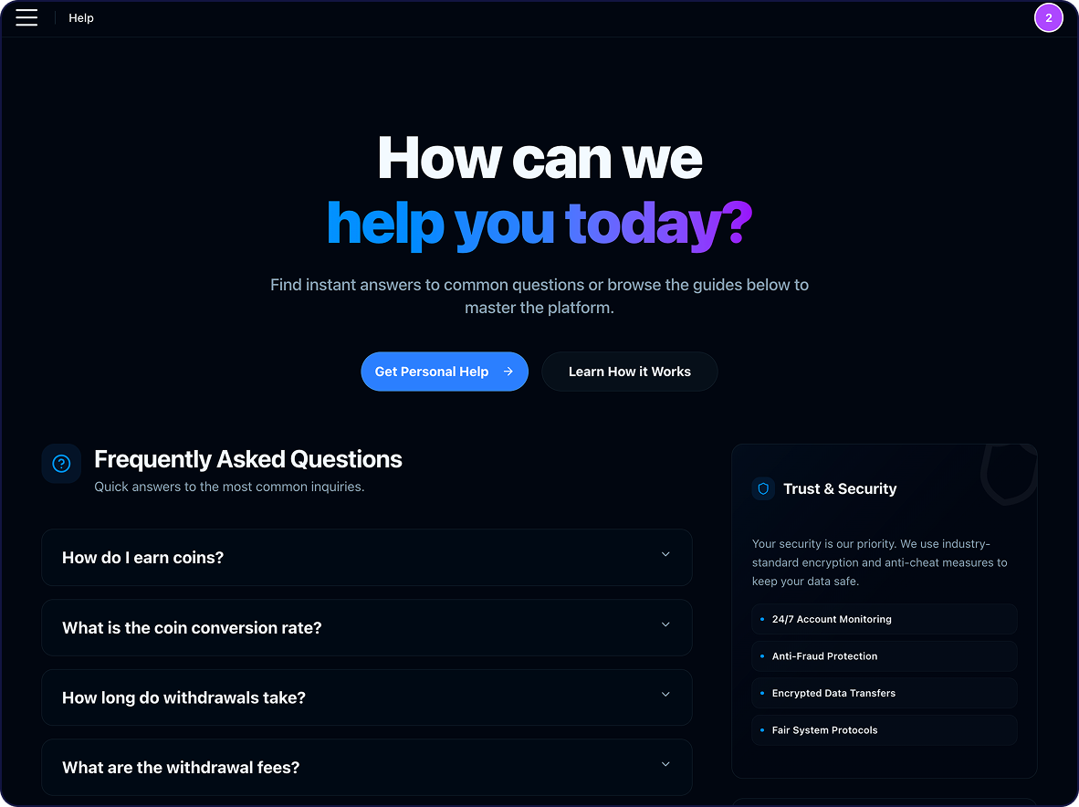 Help Center and Tickets
